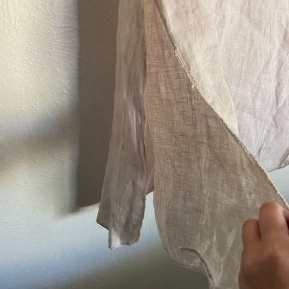 Beige Linen Maxi Skirt Drawstring - Picture 2 of 4